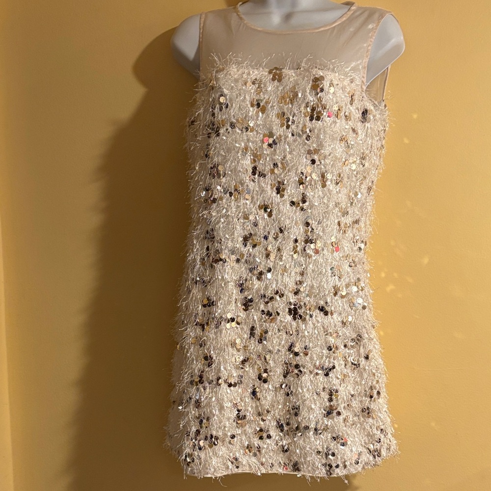 Sequin Embellished Sleeveless Dress length 30 inch waist 15 inch